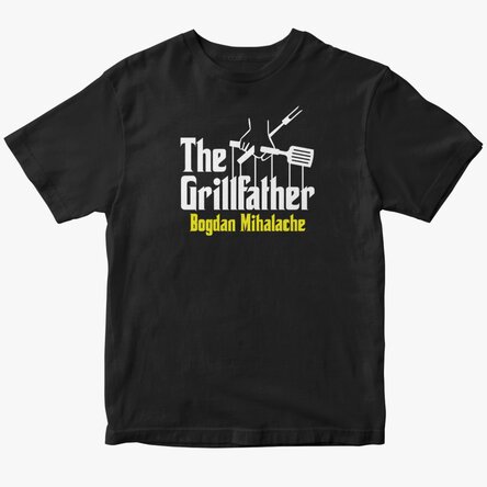 Персонализирана памучна тениска с текст - The grillfather