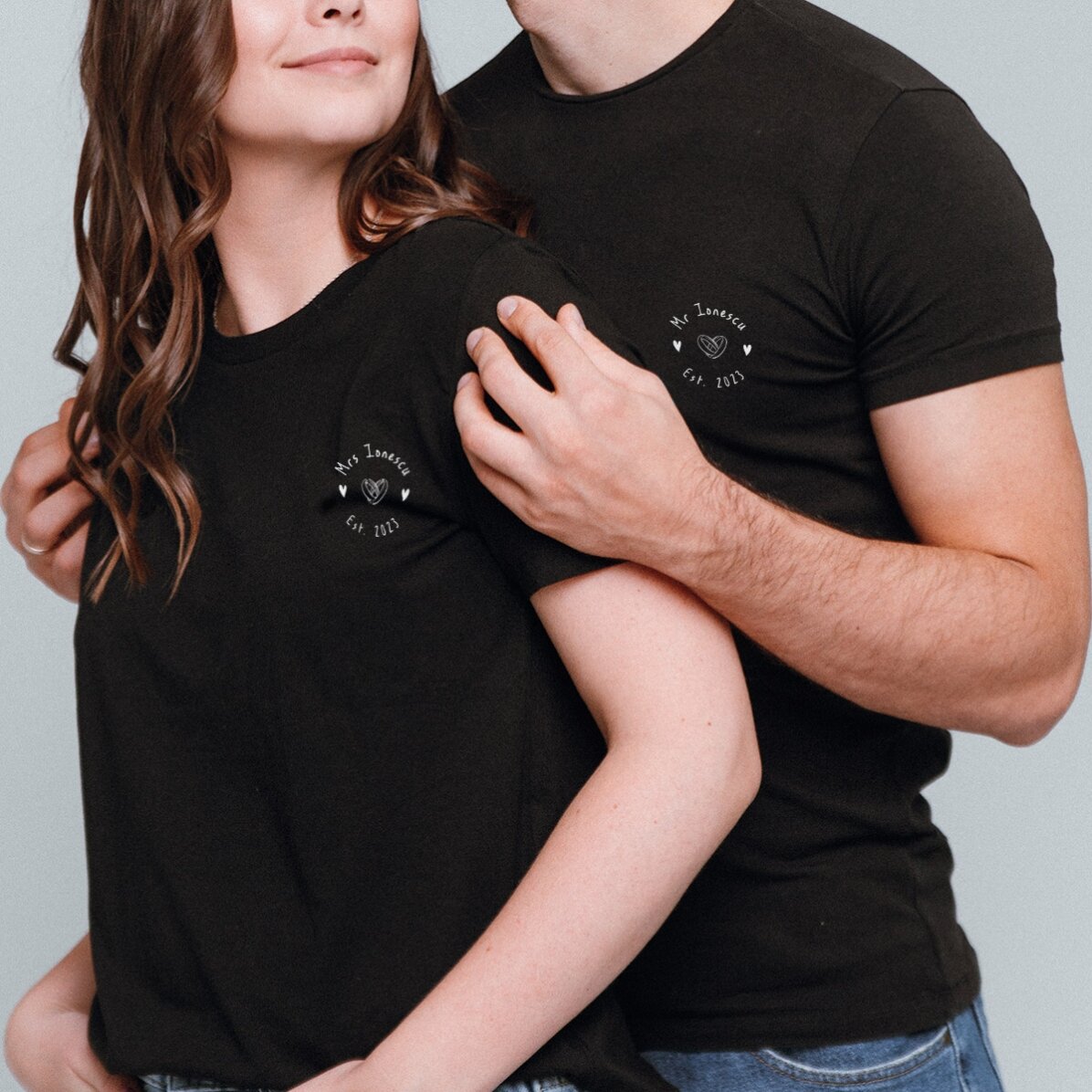 Tricou din bumbac personalizat cu text - Verighete