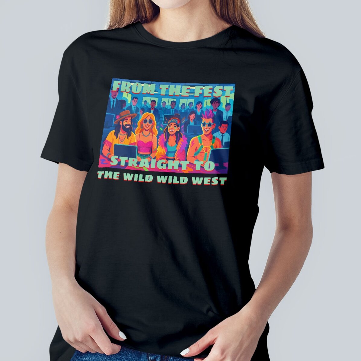 Tricou din bumbac personalizat cu text - Wild wild west