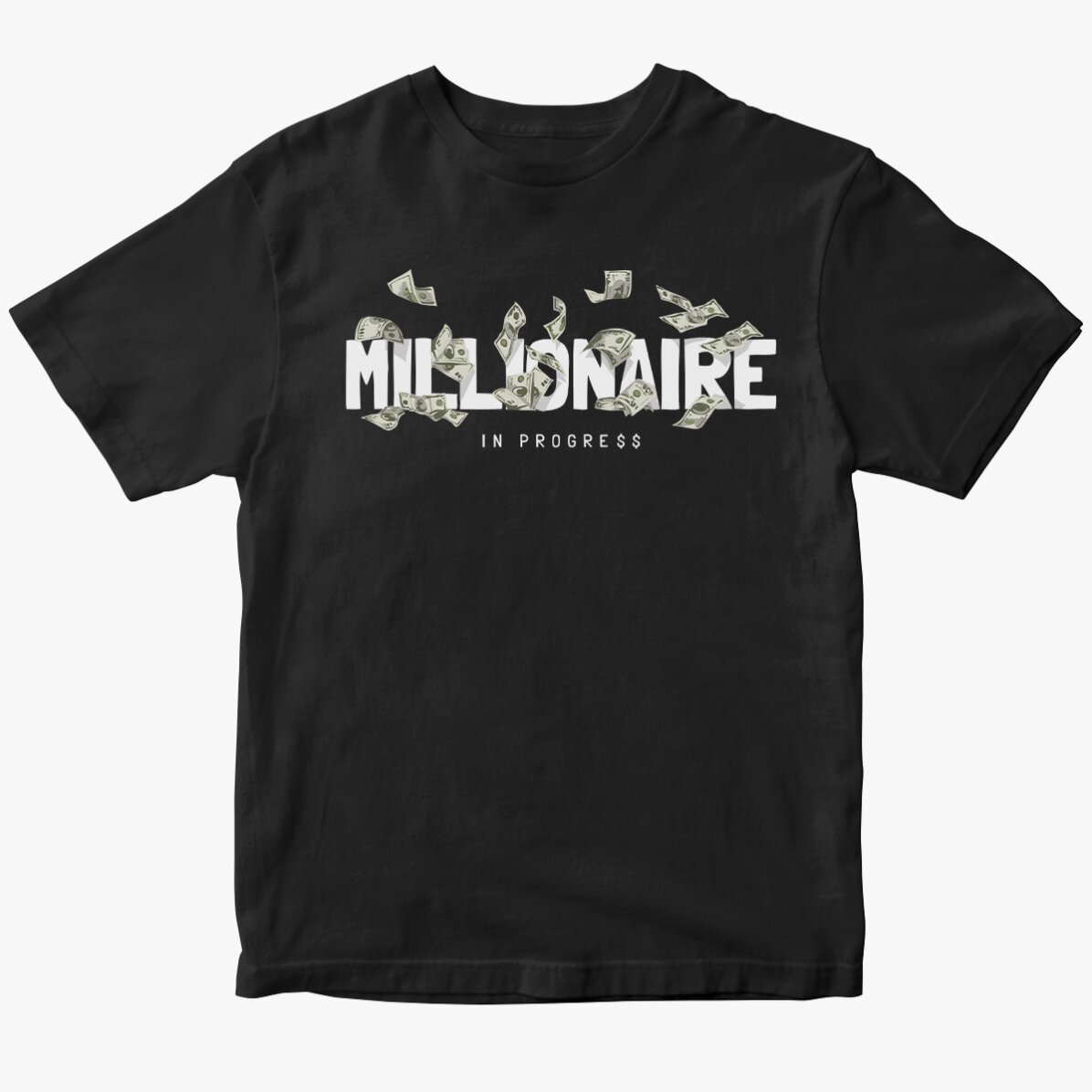 Tricou din bumbac personalizat - Millionaire in progress