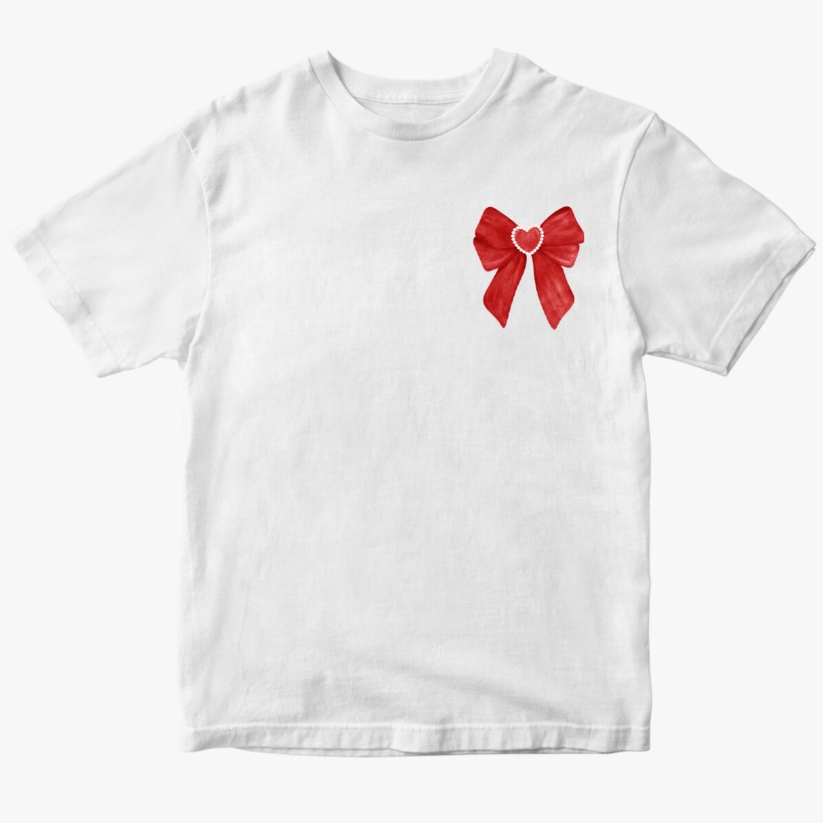 Tricou din bumbac personalizat - Red elegant bow