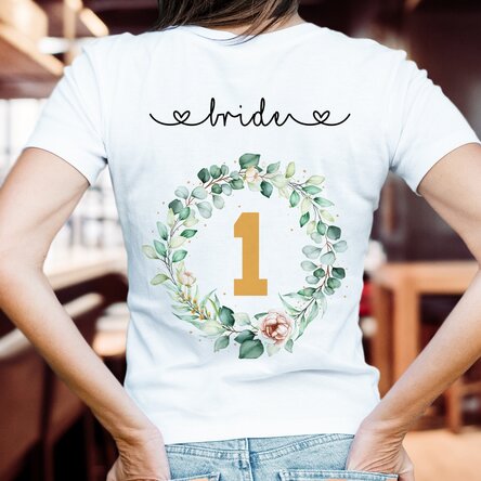 Персонализирана тениска с надпис – Bride & Bride Team – Неомъжени