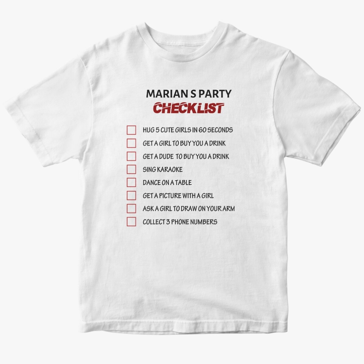 Персонализирана тениска с текст - Checklist