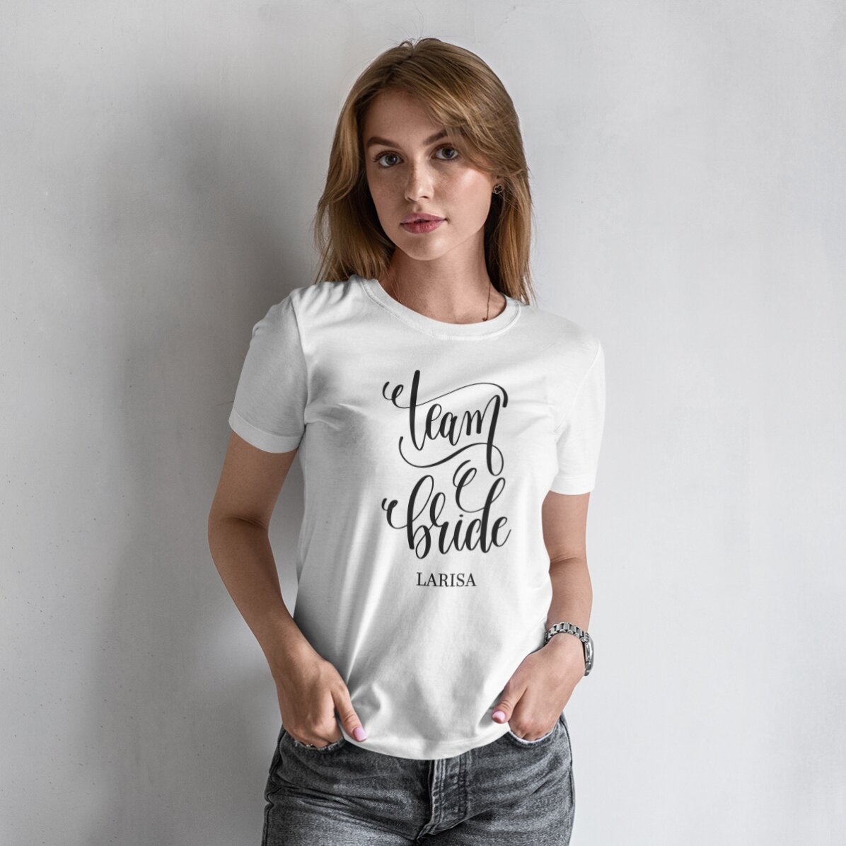 Tricou personalizat cu text pentru burlăcițe - Team Bride