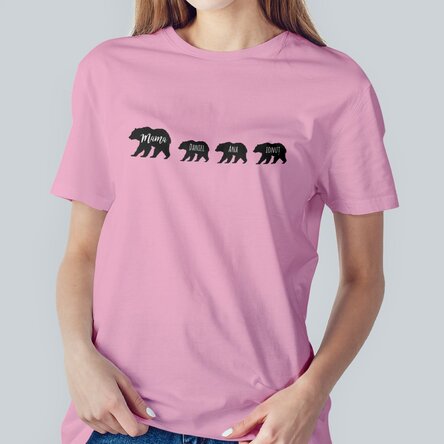 Tricou personalizat cu text - Urs și 3 puiuți