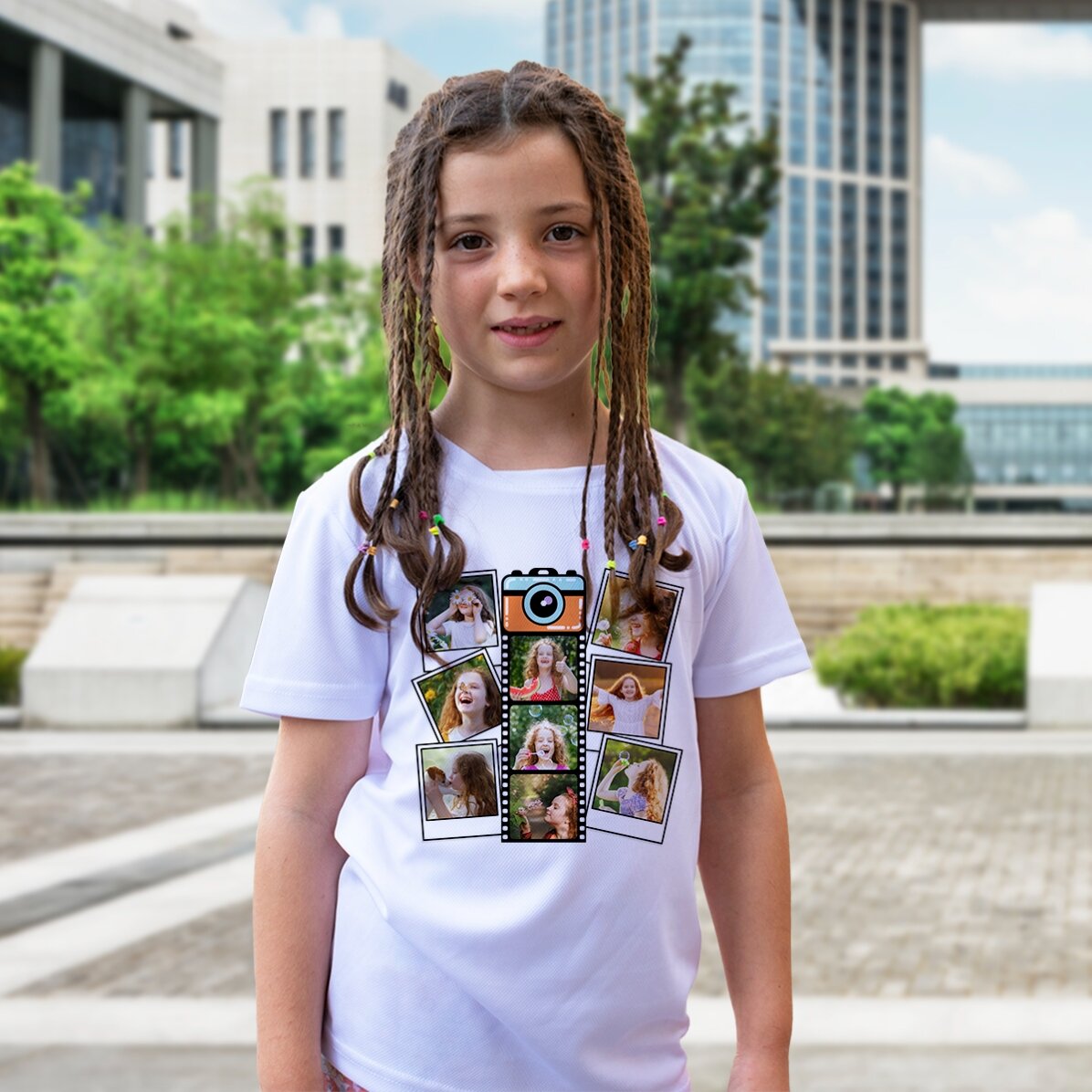 Tricou sport pentru copii personalizat cu 9 fotografii