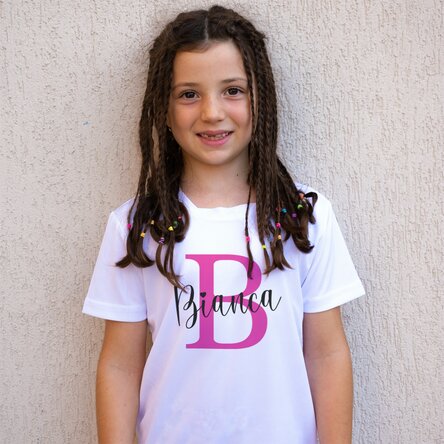 Tricou sport pentru copii personalizat cu inițială și nume