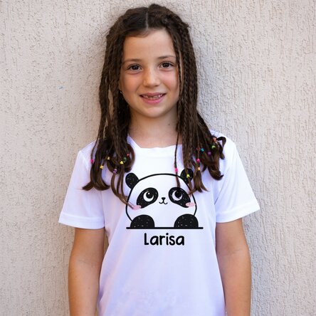 Tricou sport pentru copii personalizat cu nume - Ursuleț panda