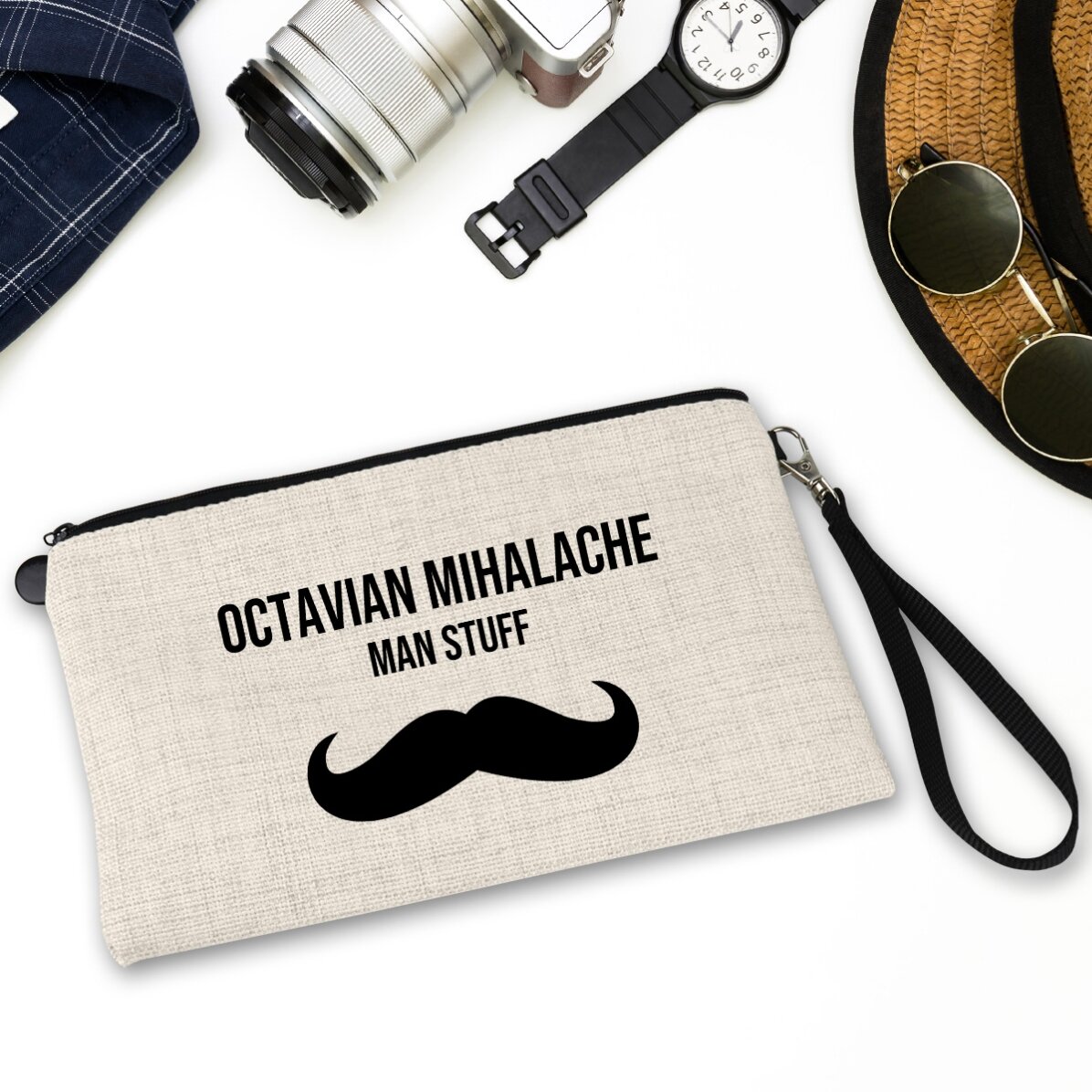 Trusă de accesorii pentru bărbați personalizată cu text - Moustache