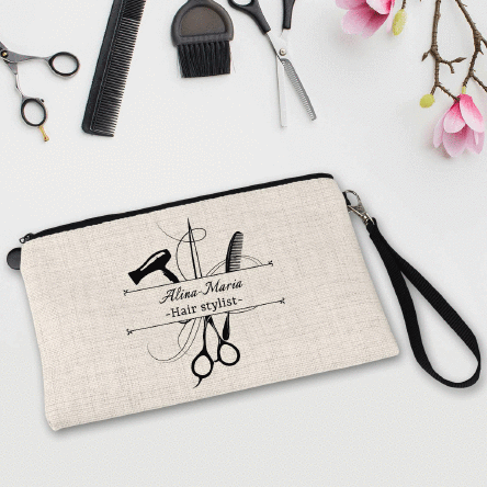 Trusă de accesorii personalizată cu text - Hair Stylist 