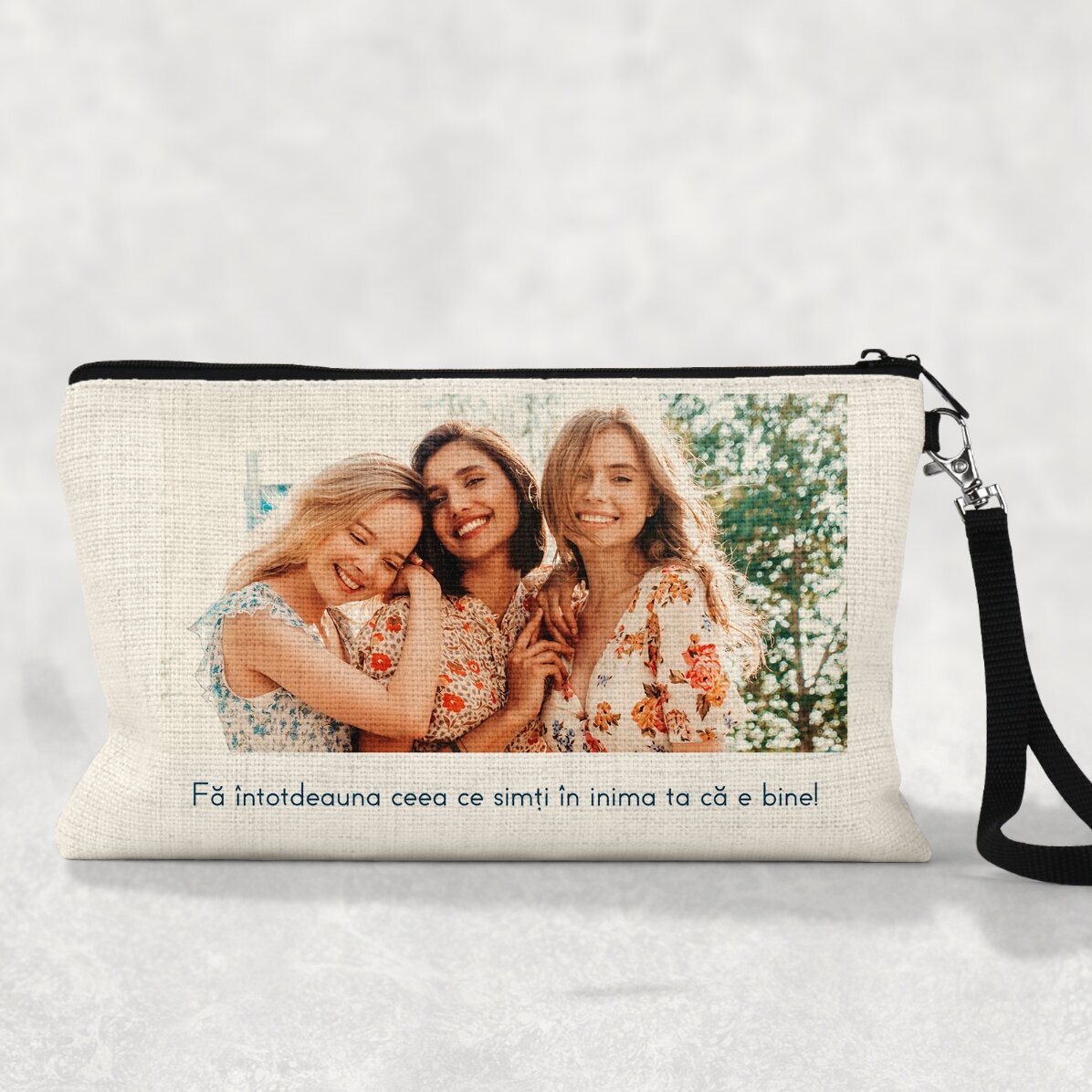 Trusă de accesorii personalizată cu text și o poză 