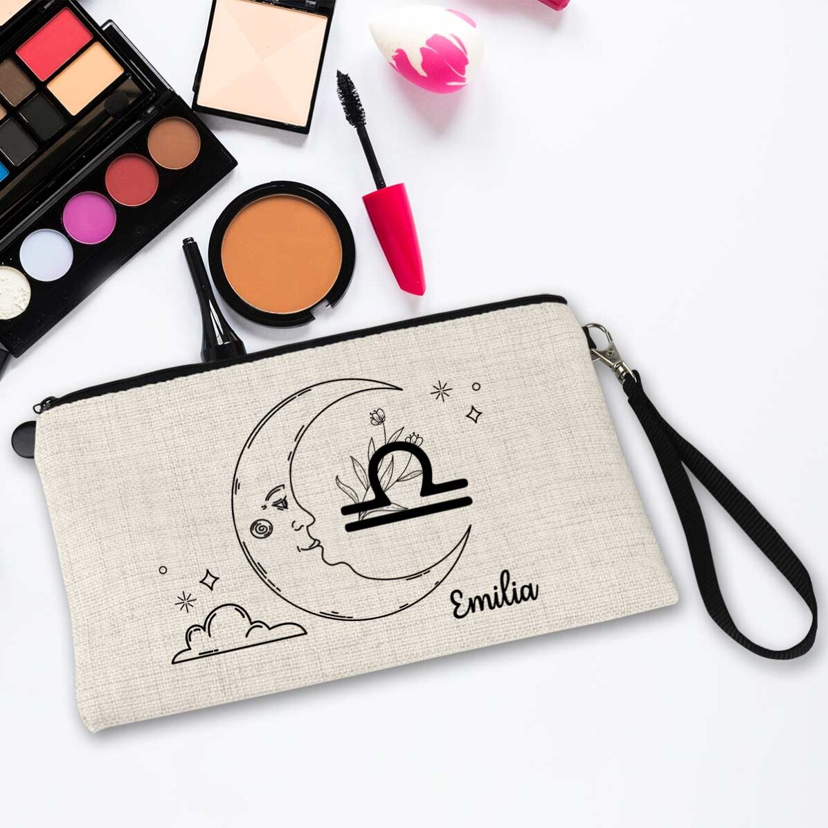 Trusă make-up personalizată cu text - Zodia Balanță
