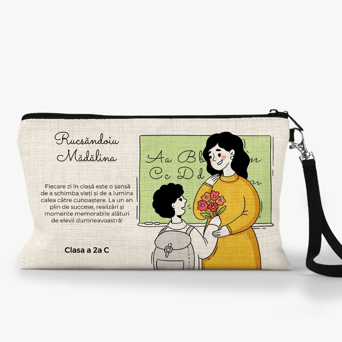 Trusă pentru școală personalizată cu text - Doamna învățătoare