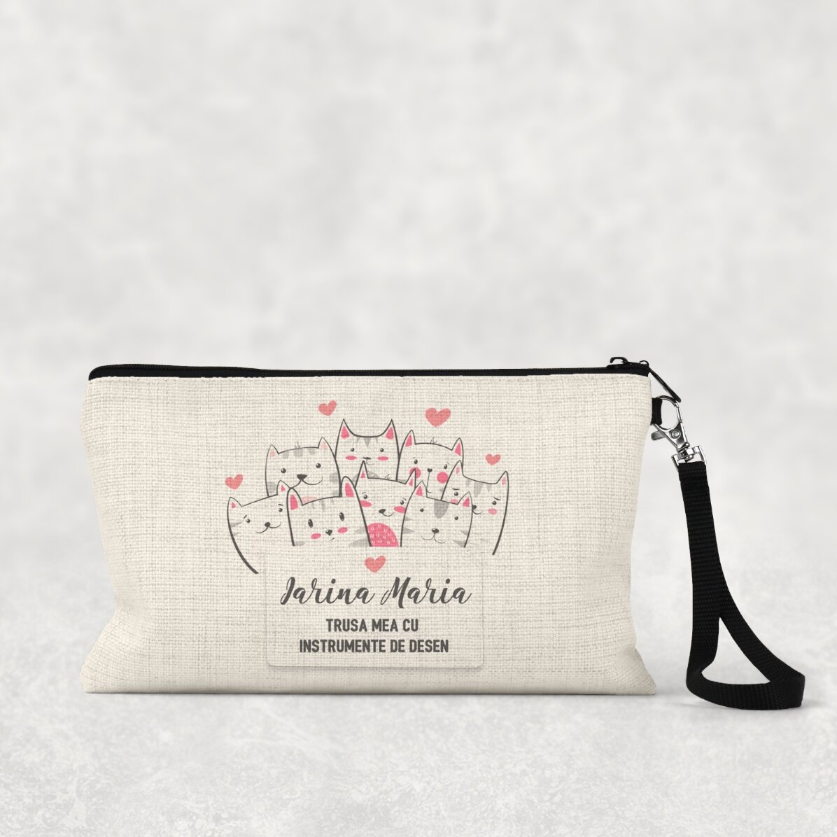 Trusă pentru școală personalizată cu text - Kitty