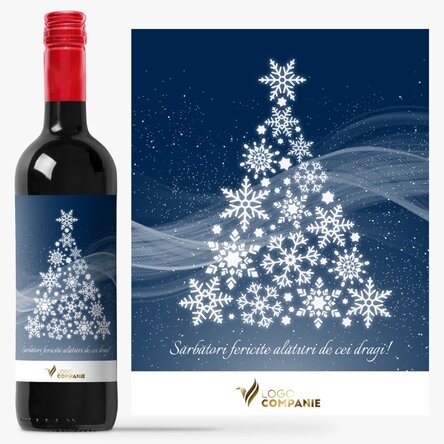 Vin personalizat cu logo și mesaj - Crăciun fericit!