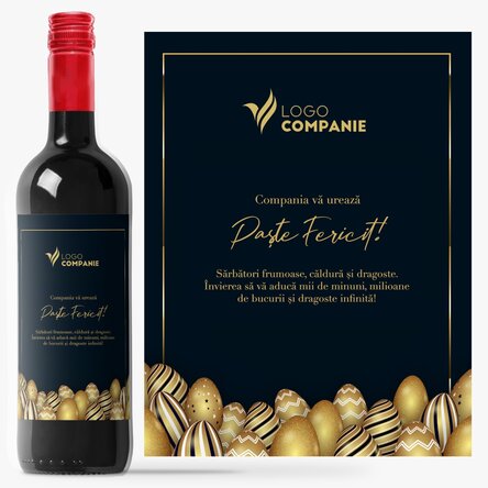 Vin personalizat cu logo și text pentru Paște