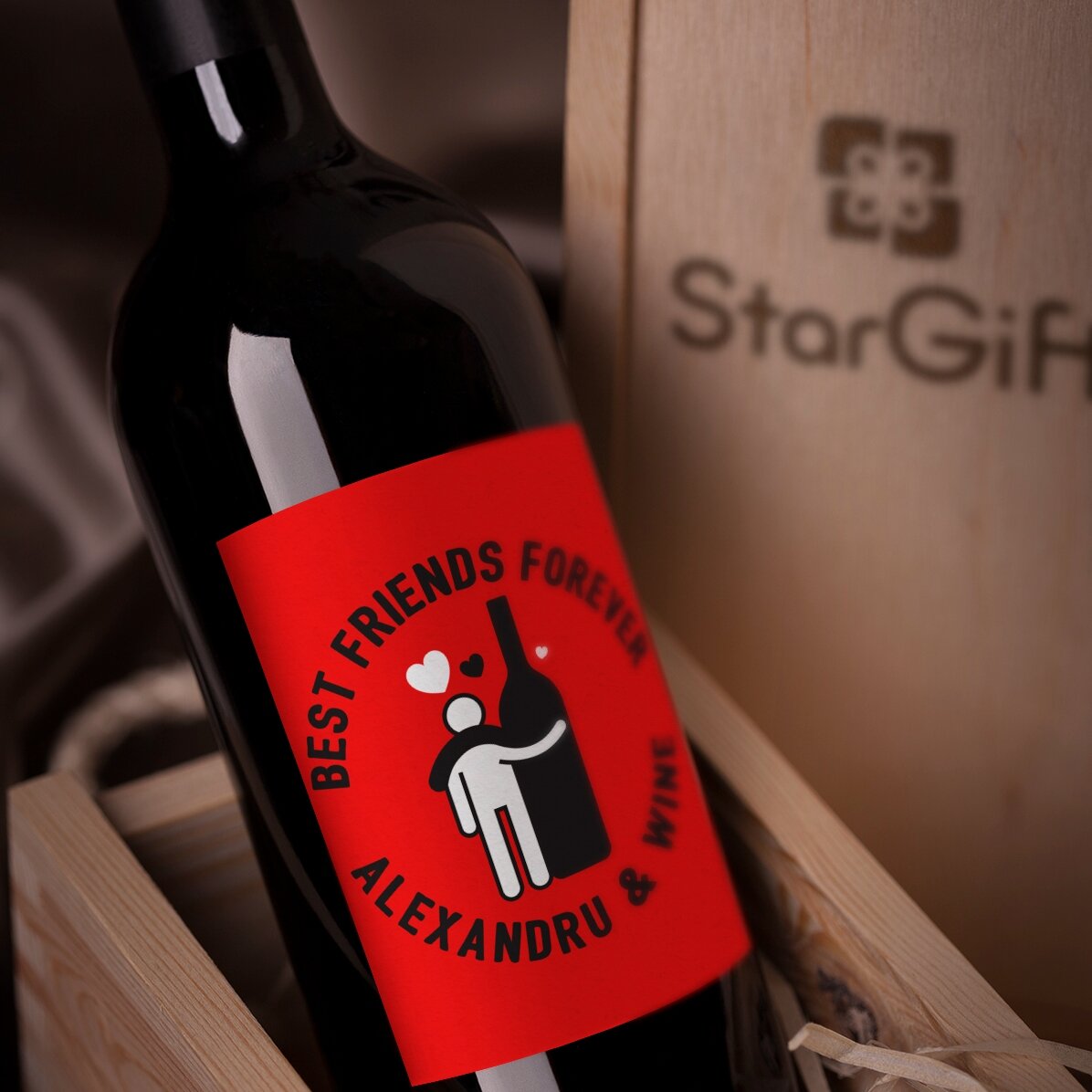 Vin personalizat cu mesaj - Best friends forever