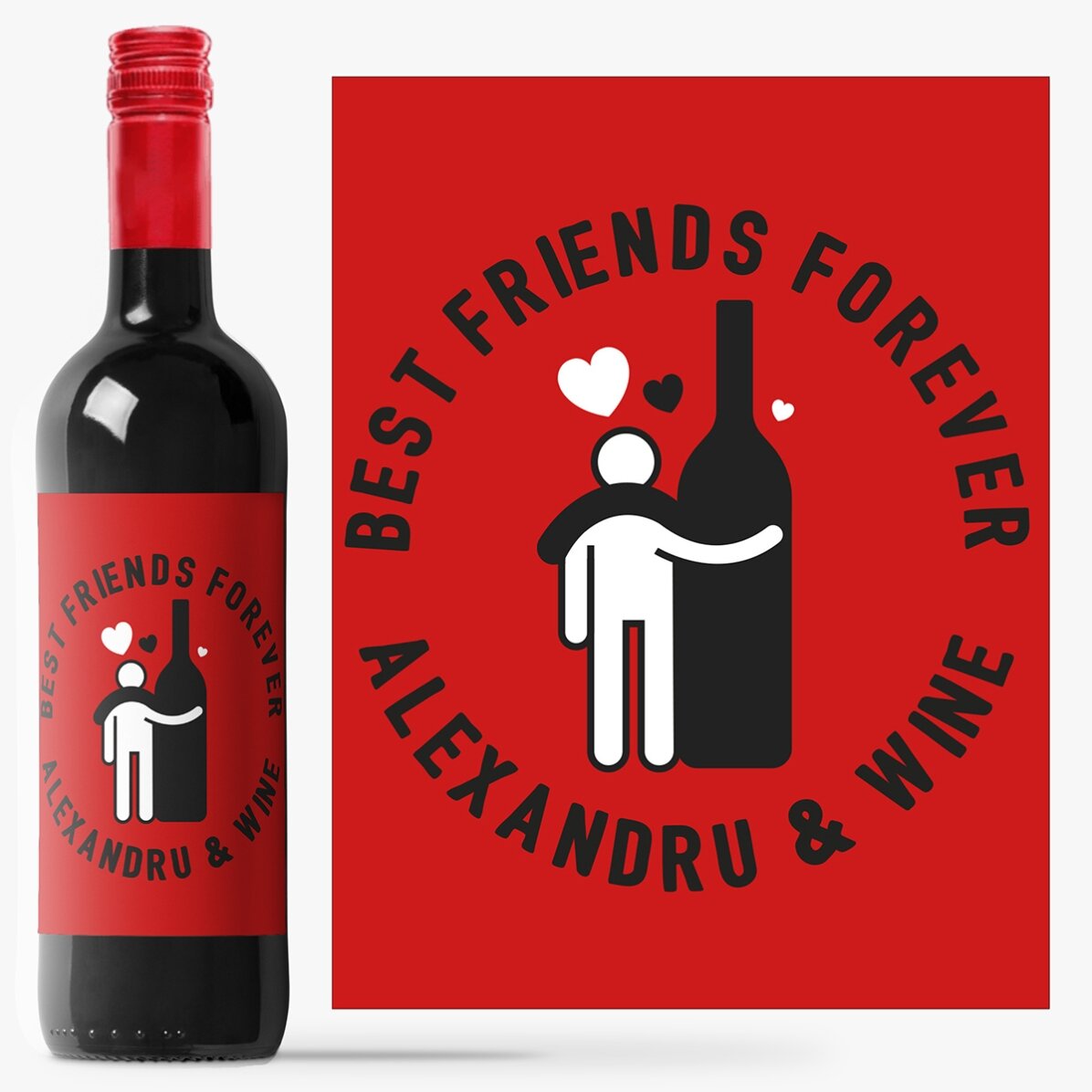 Vin personalizat cu mesaj - Best friends forever
