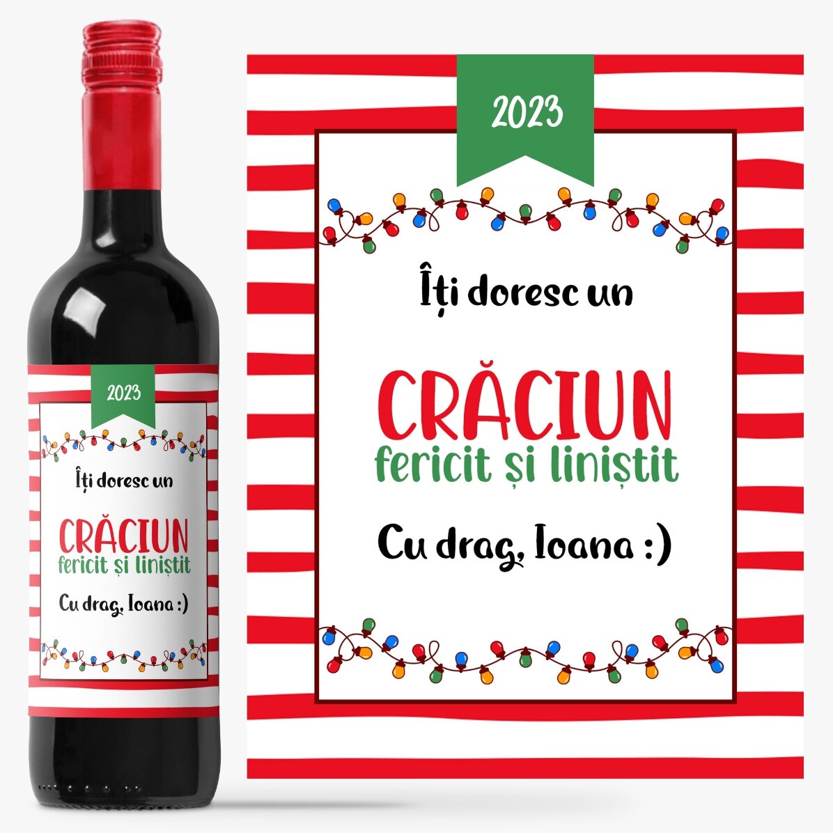 Vin personalizat cu mesaj - Christmas spirit
