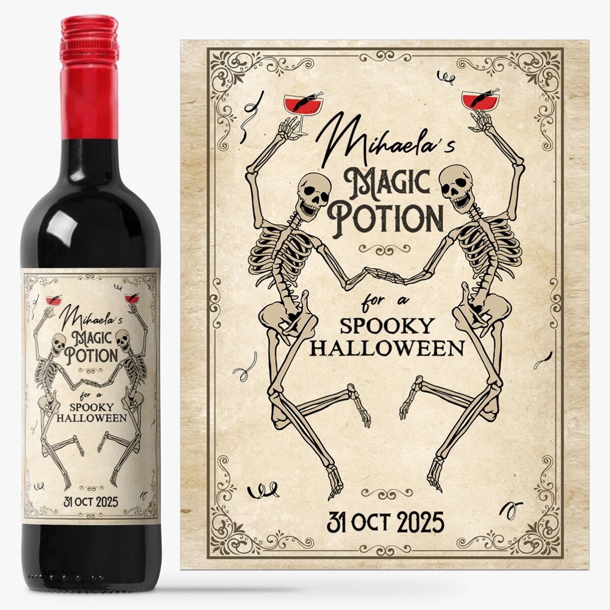 Vin personalizat cu mesaj - Halloween
