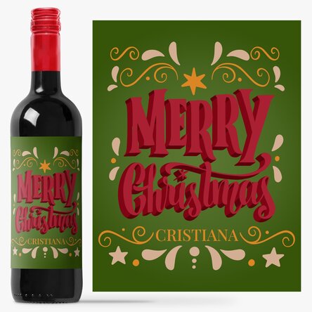 Vin personalizat cu mesaj - Merry Christmas
