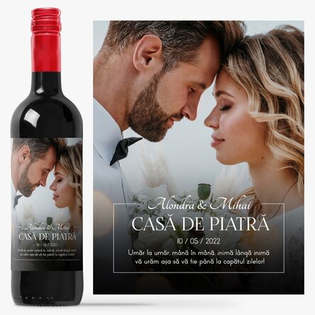 Vin personalizat cu mesaj și poză - Noi