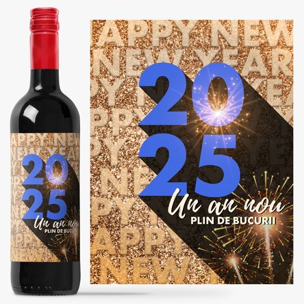 Vin personalizat cu mesaj - Strălucirea anului nou