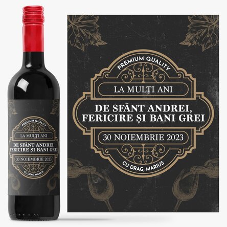 Vin personalizat cu mesaj - Vintage Wine