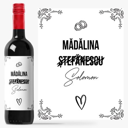 Vin personalizat cu nume - Wedding Name