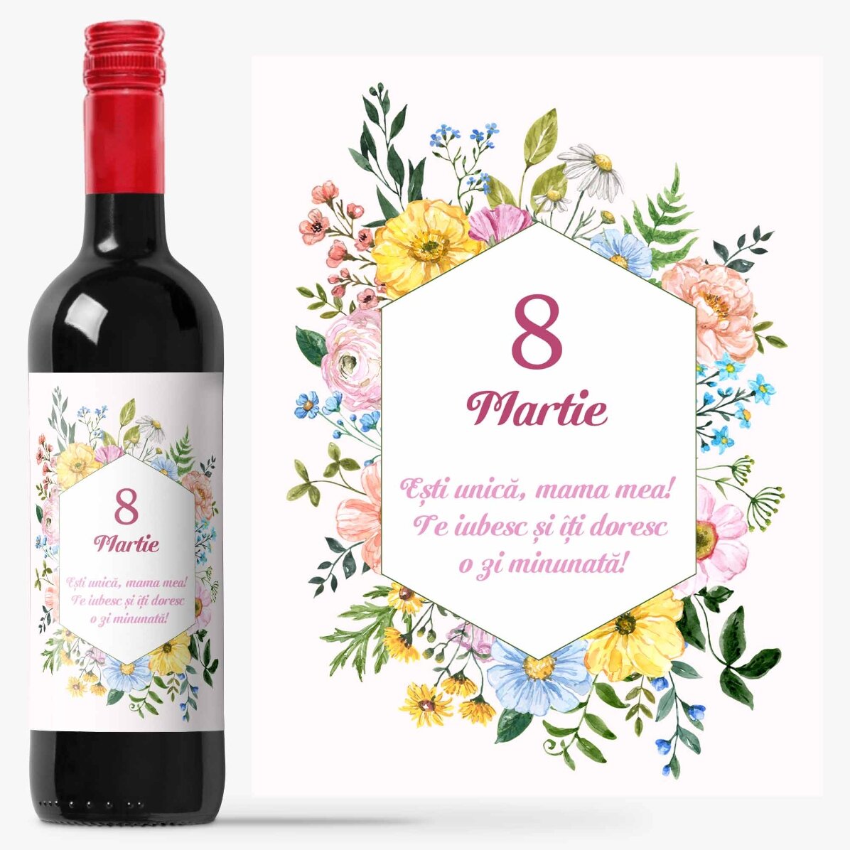 Vin personalizat cu text - 8 Martie