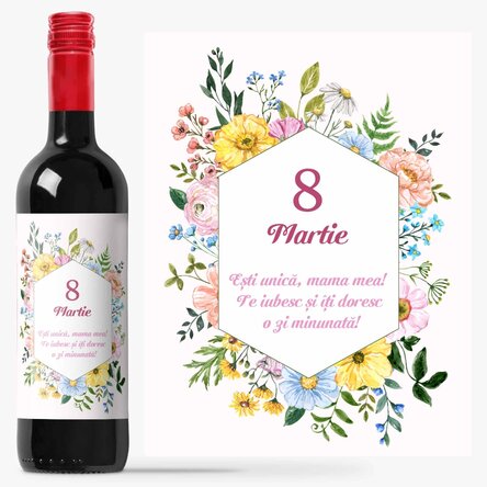 Vin personalizat cu text - 8 Martie