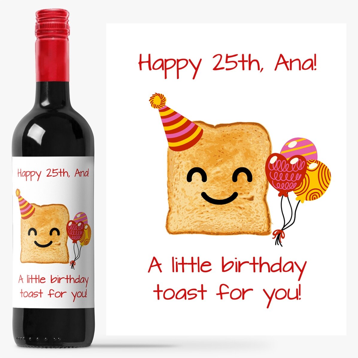 Vin personalizat cu text - A little toast