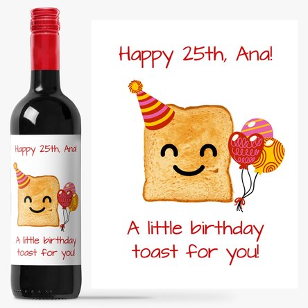 Vin personalizat cu text - A little toast