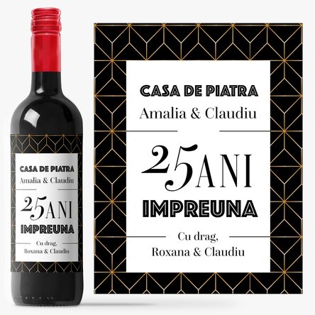 Vin personalizat cu text - Aniversare