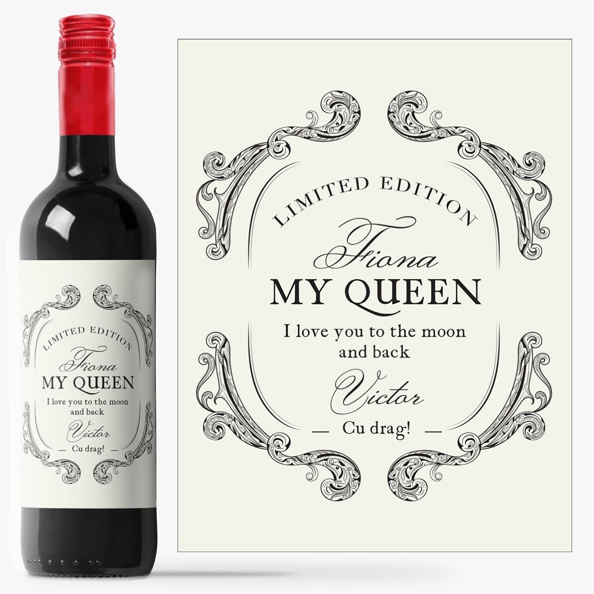 Vin personalizat cu text - Antique