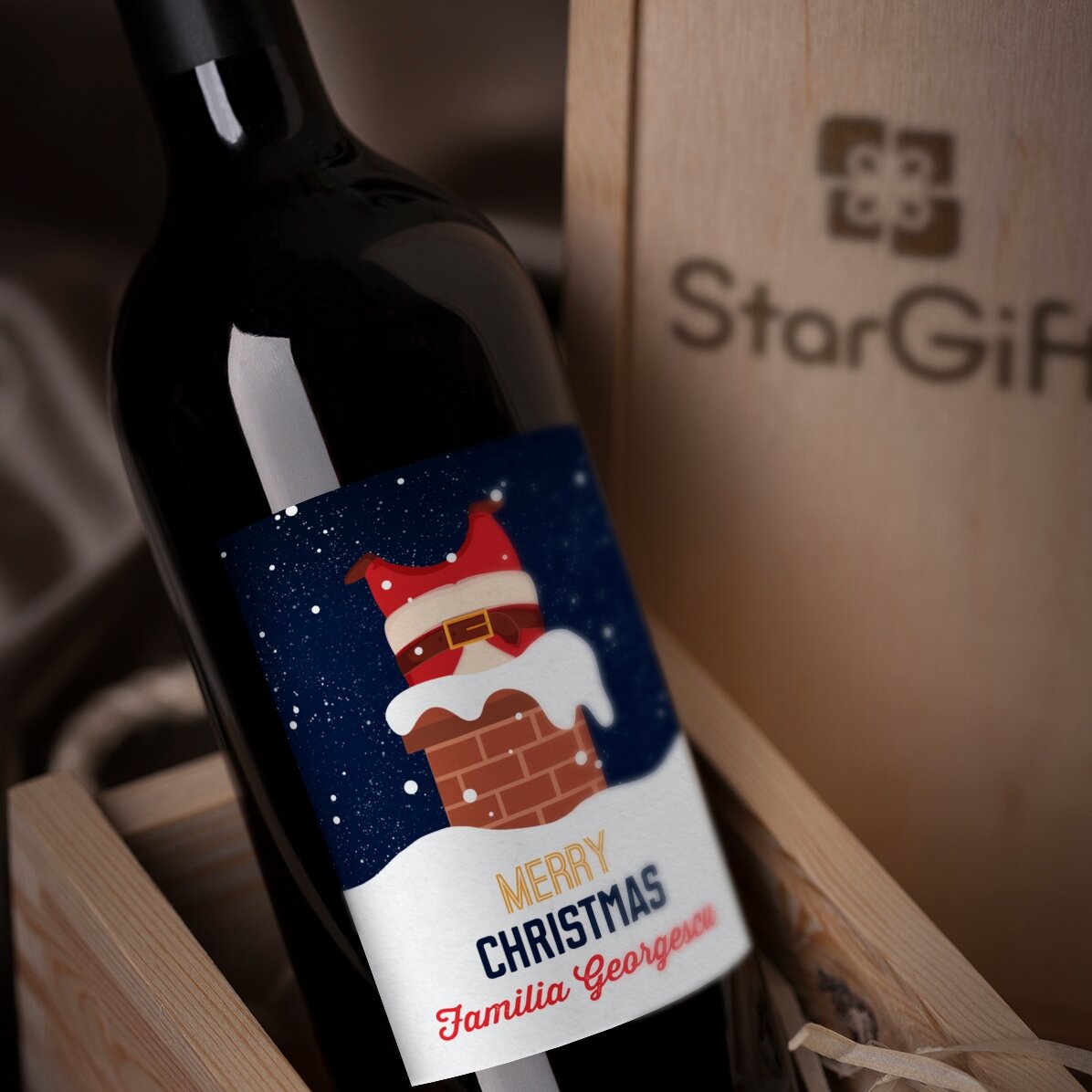 Vin personalizat cu text - Bottom