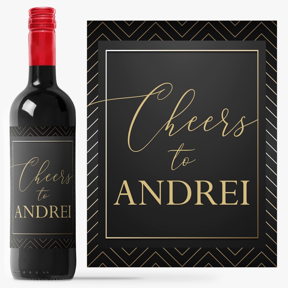 Vin personalizat cu text - Cheers to