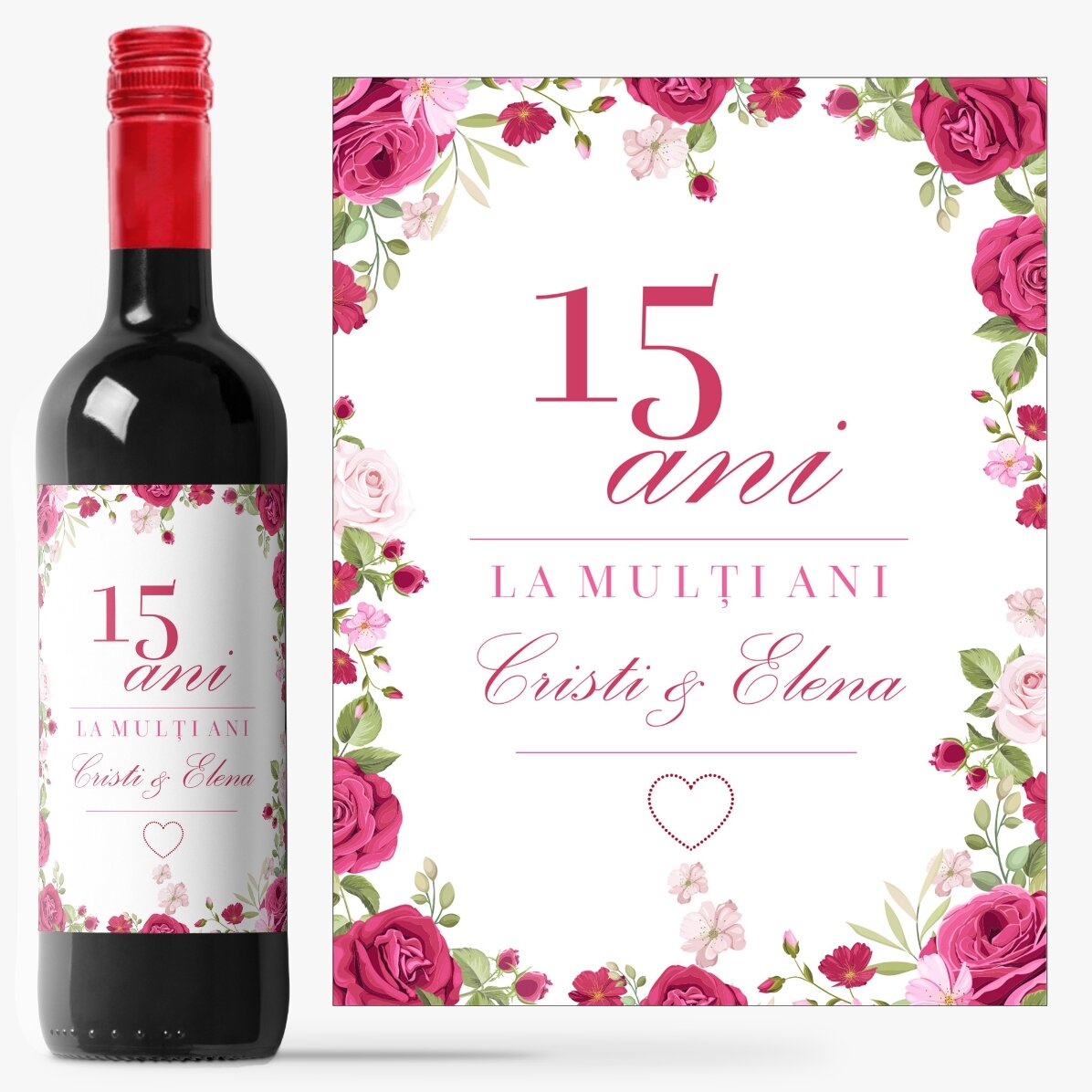 Vin personalizat cu text - Împreună