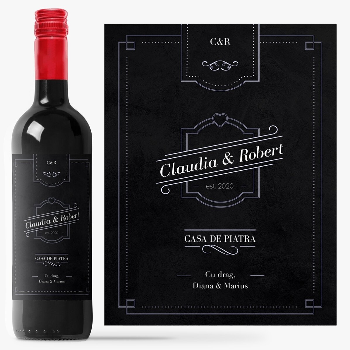 Vin personalizat cu text - Ocazii speciale