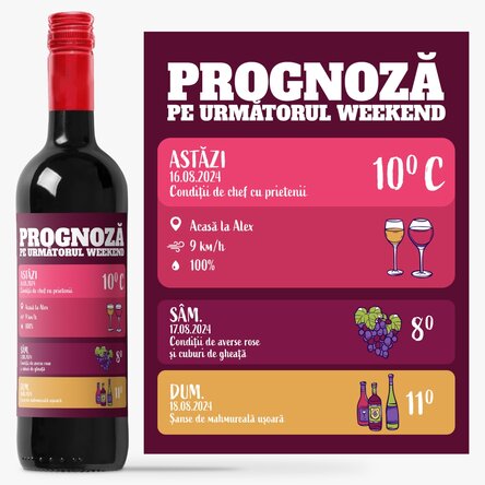 Vin personalizat cu text - Prognoza acestui weekend