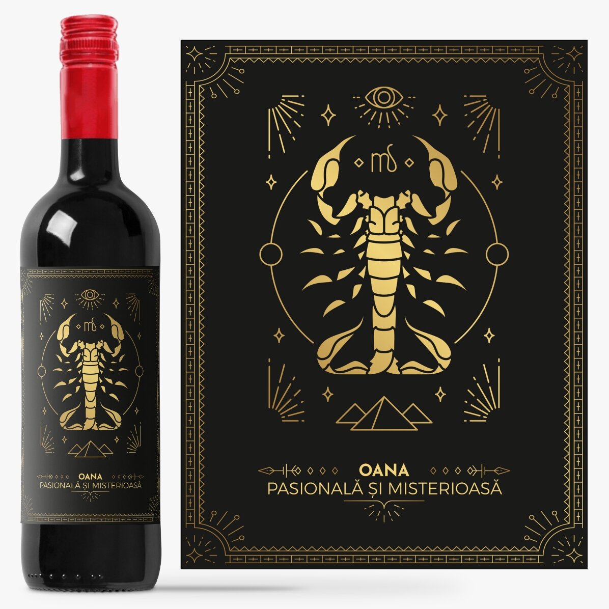 Vin personalizat cu text și zodie - Scorpion