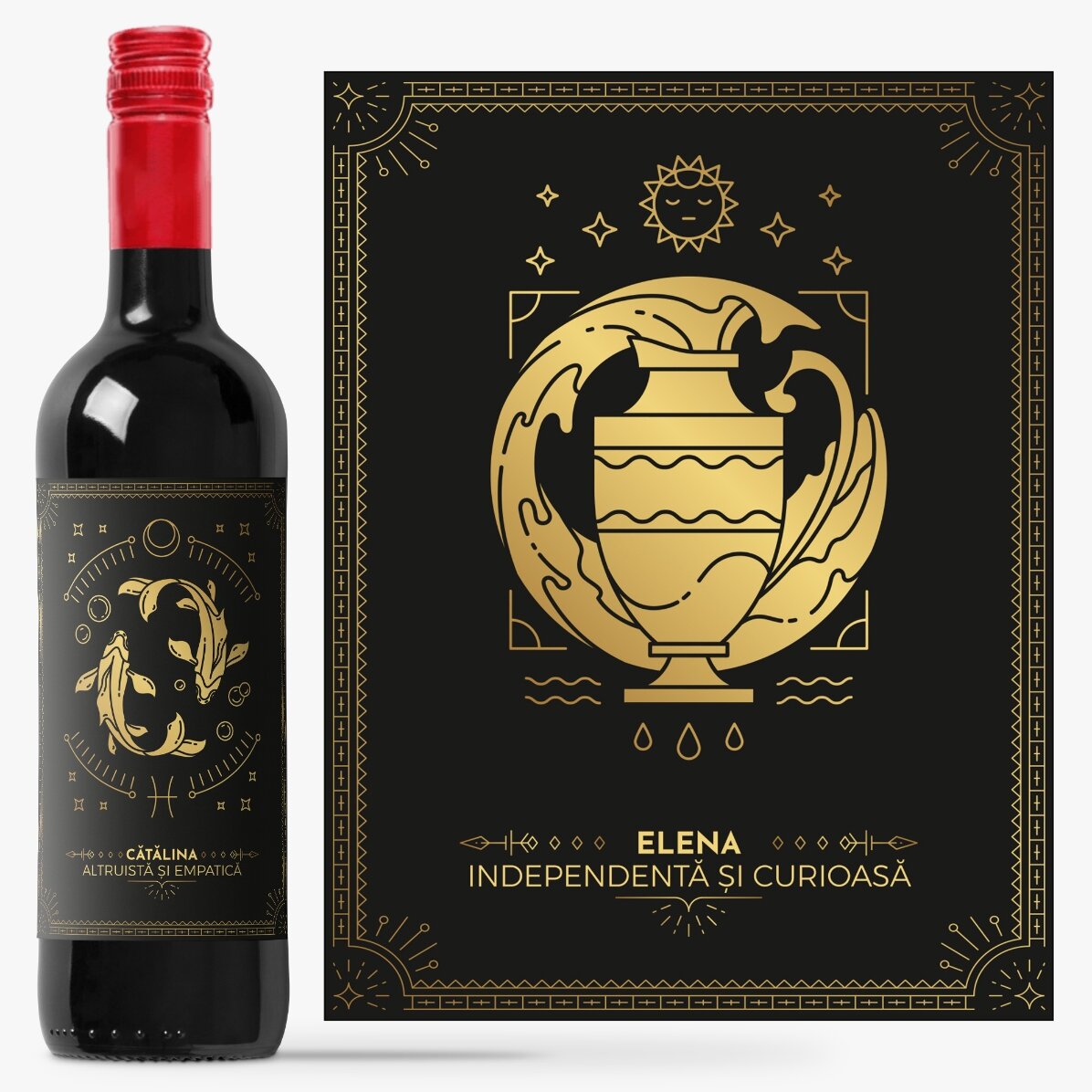 Vin personalizat cu text și zodie - Vărsător