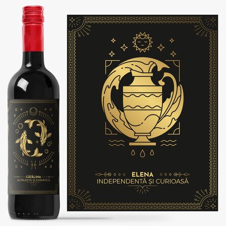 Vin personalizat cu text și zodie - Vărsător