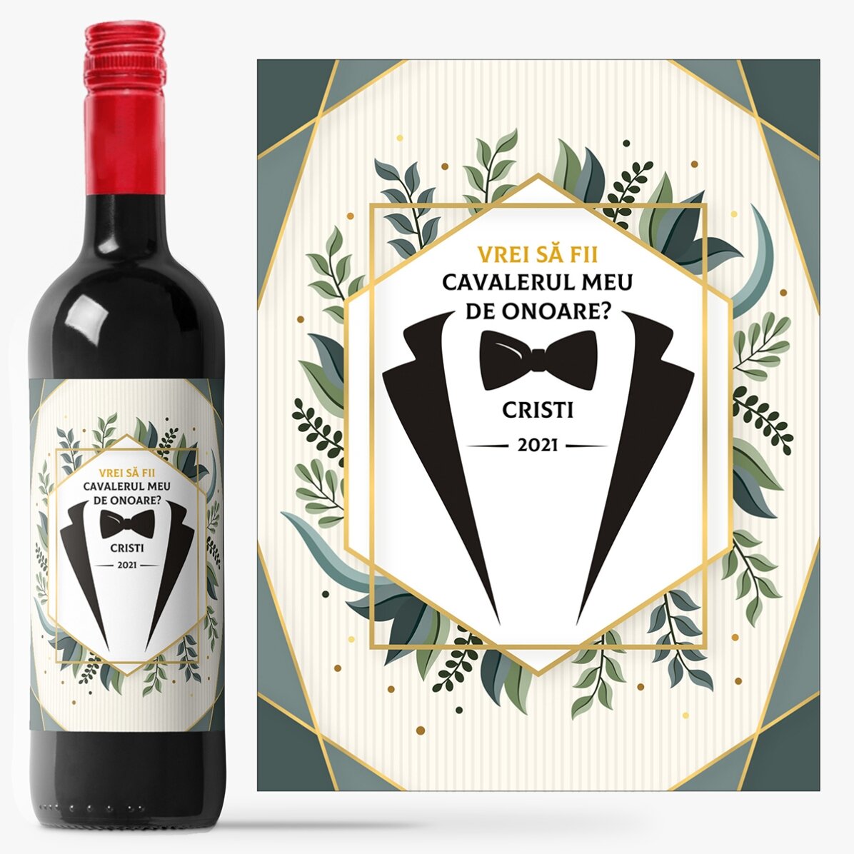 Vin personalizat cu text - Will you be my groomsman?