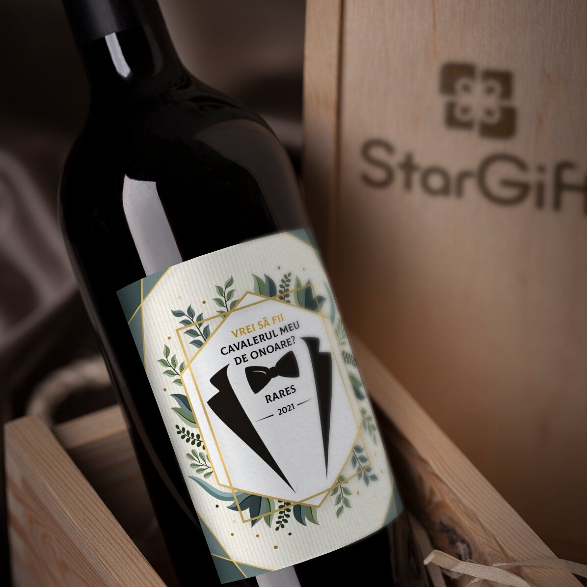 Vin personalizat cu text - Will you be my groomsman?