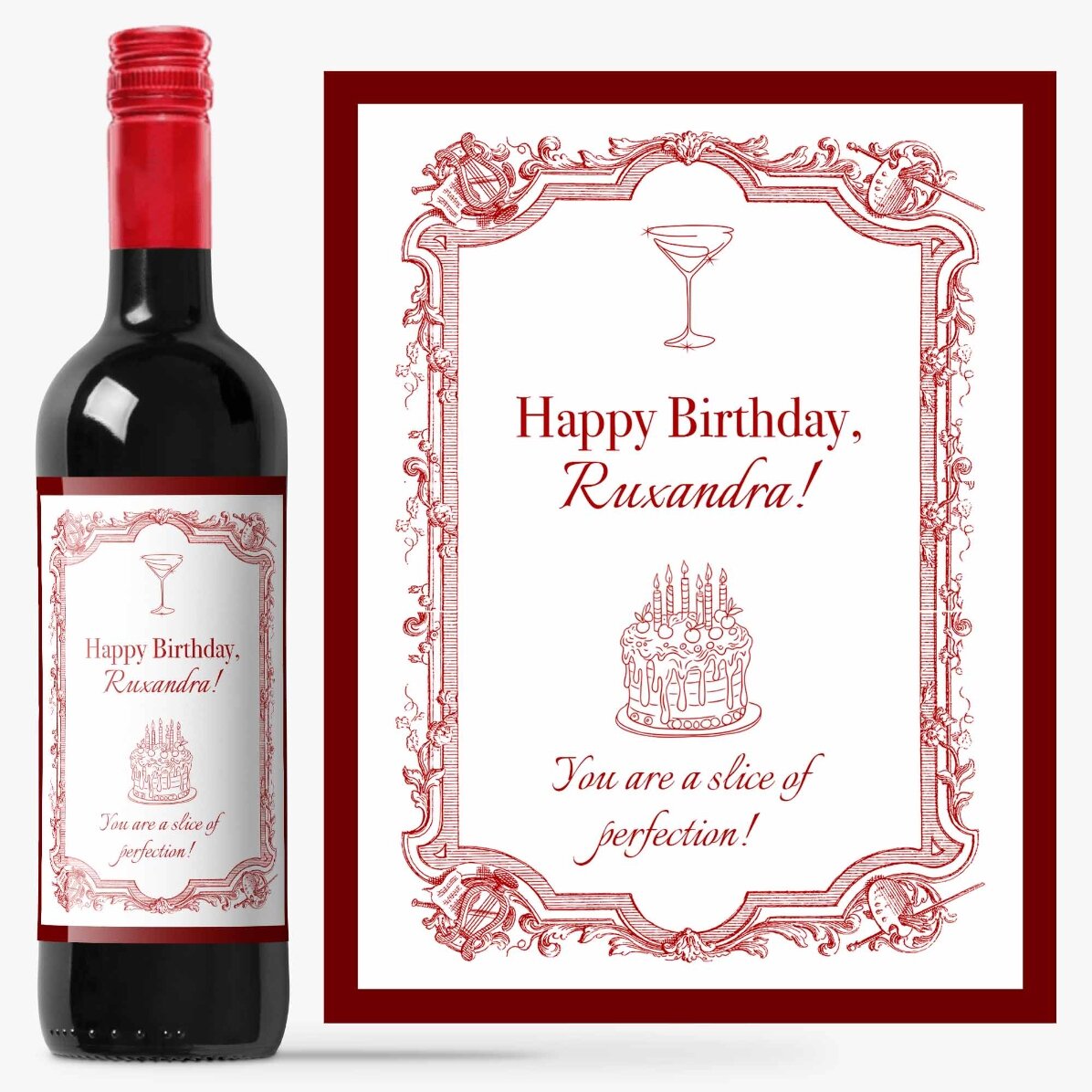 Vin personalizat cu text - Zi de naștere