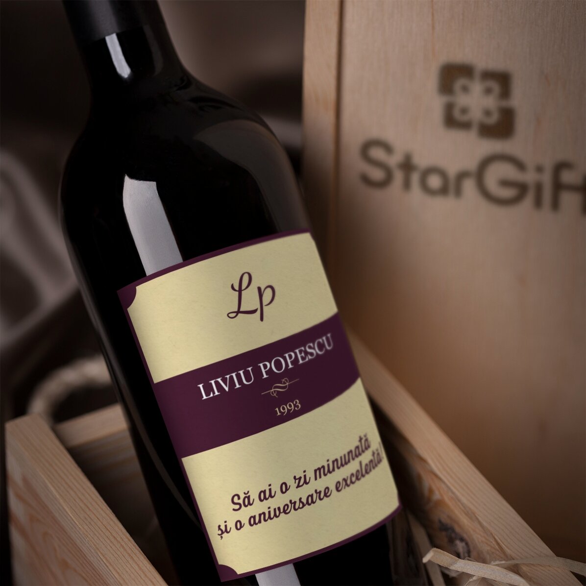 Vin personalizat - Vintage Birthday