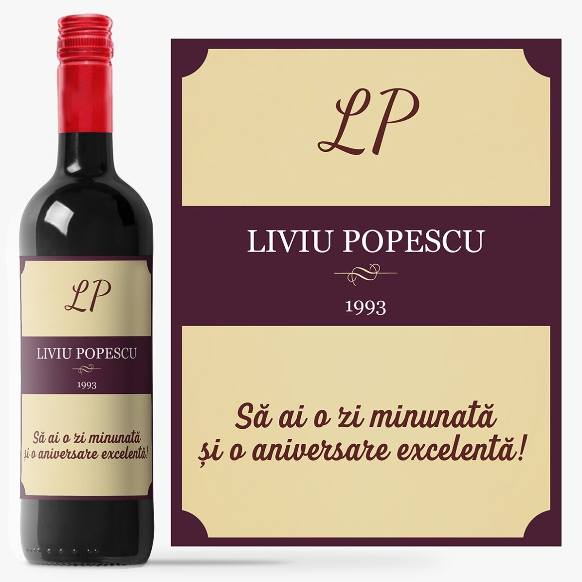 Vin personalizat - Vintage Birthday