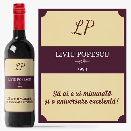 Vin personalizat - Vintage Birthday