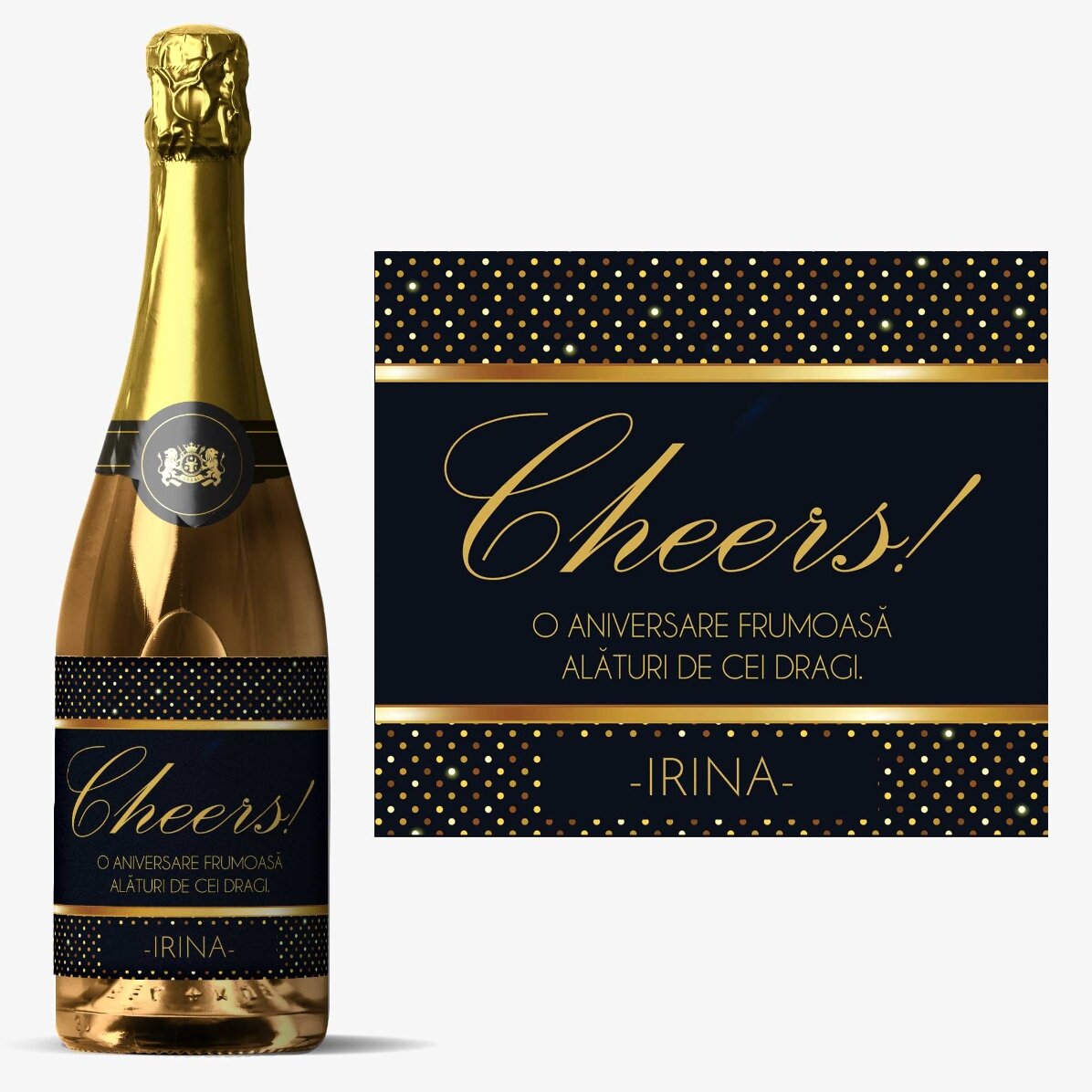 Vin spumant personalizat - Cheers!